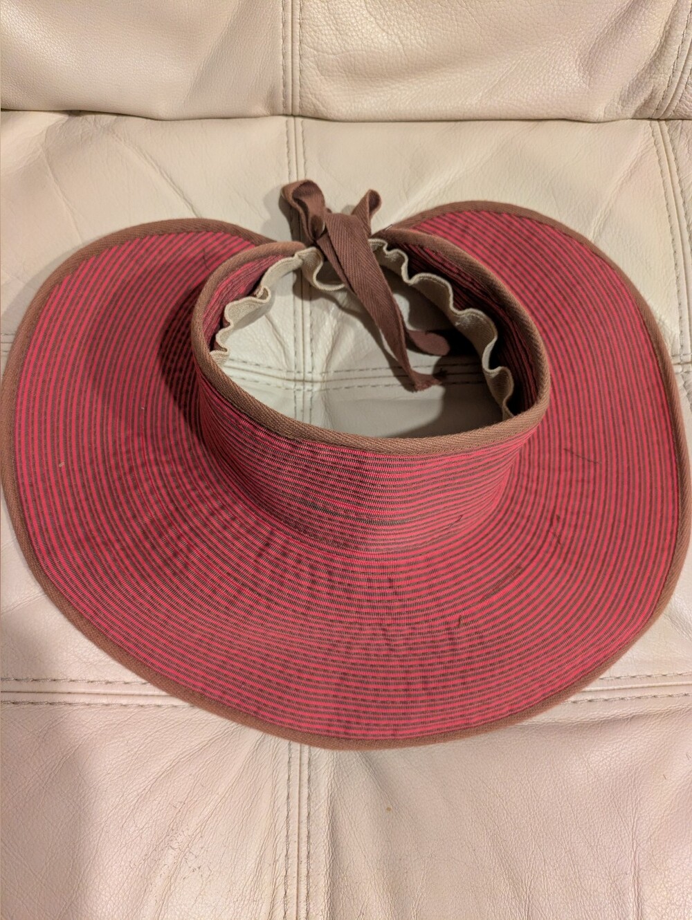 Jeanne Simmons Women Roll Paper Straw Bow Visor -UPF 50+ UV Protection Red